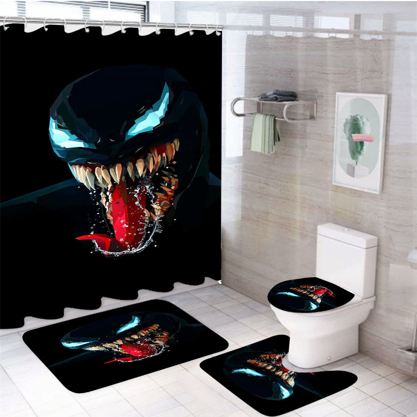 Venom Artwork 4Pcs Bathroom Set Shower Curtain