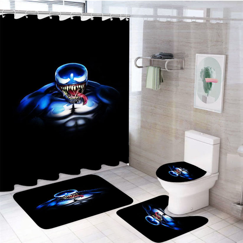 Venom Marvel Villain 4Pcs Bathroom Set Shower Curtain