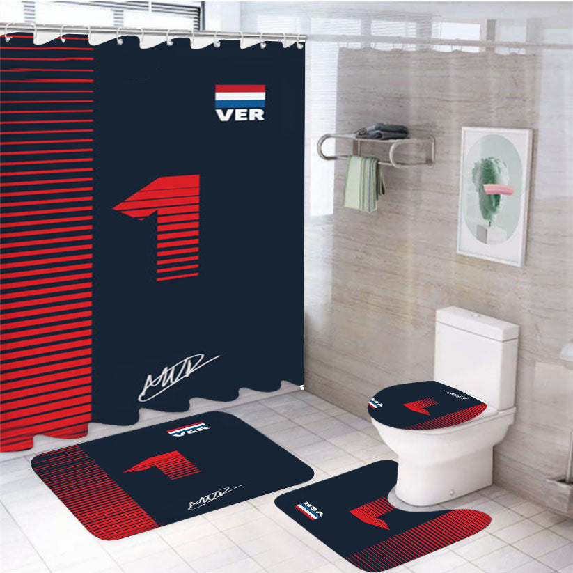 Verstappen - F1 4Pcs Bathroom Set Shower Curtain