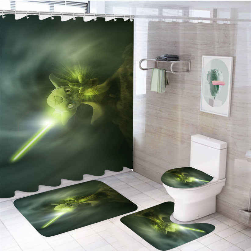 Wallpaper Star Wars Yoda Art 4Pcs Bathroom Set Shower Curtain