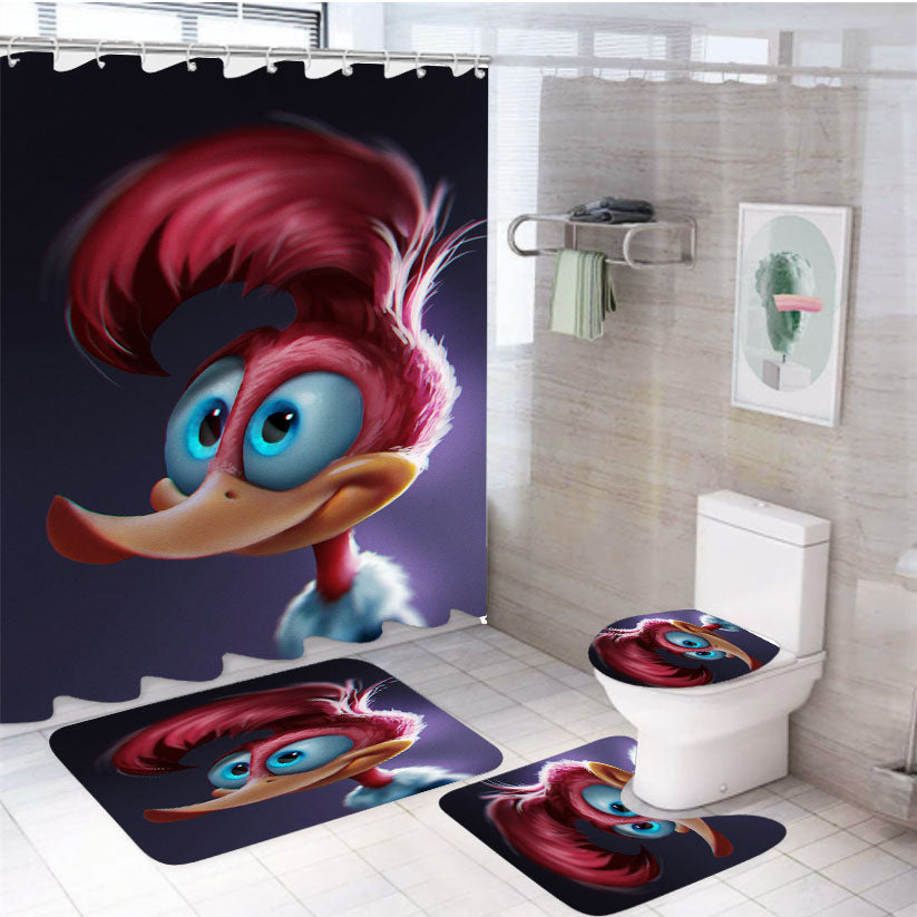 Woody Woodpecker Art 4Pcs Bathroom Set Shower Curtain