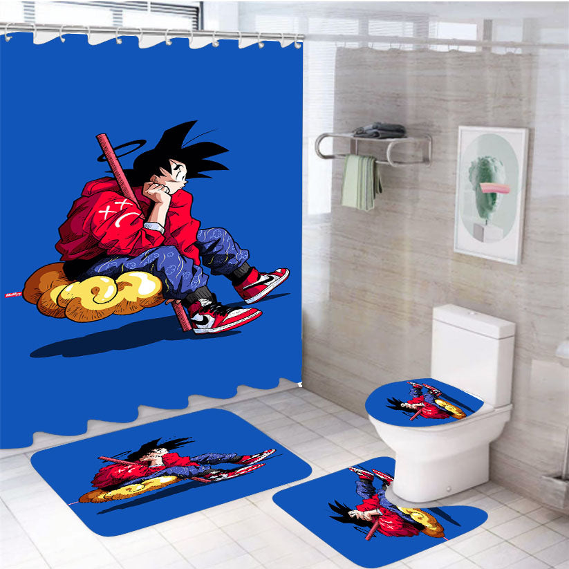 Young Akira Supreme Nike Nimbus 4Pcs Bathroom Set Shower Curtain