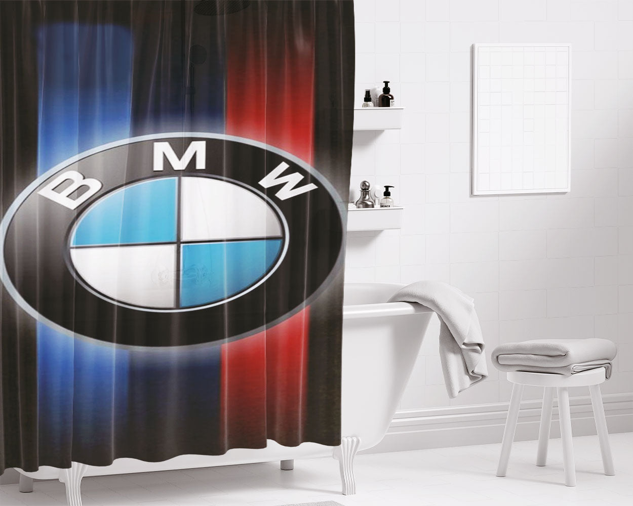 Bmw Logo 3 Bathroom Shower Curtain Fabric Waterproof | 66 X 72 Inch