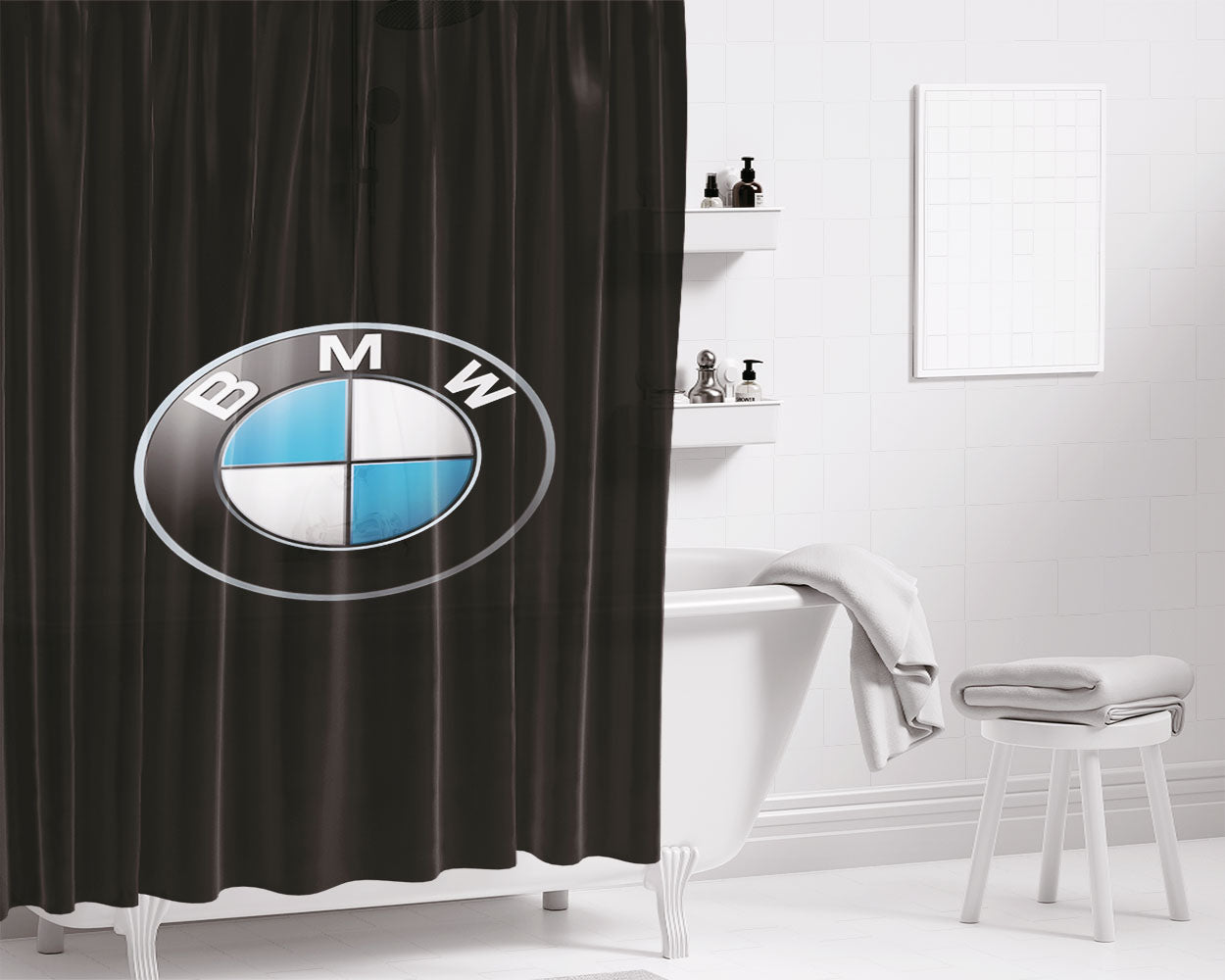 Bmw Logo Bathroom Shower Curtain Fabric Waterproof | 66 X 72 Inch