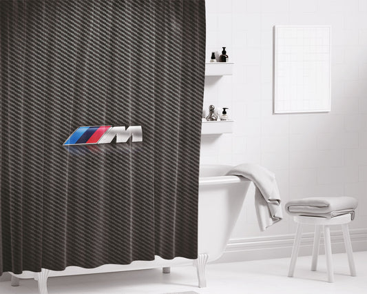 Bmw M Series Logo Bathroom Shower Curtain Fabric Waterproof