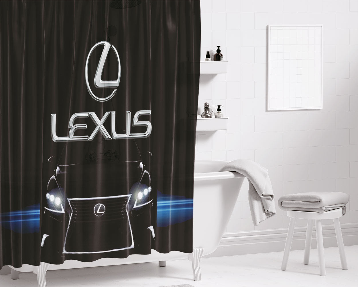 Car Lexus Bathroom Shower Curtain Fabric Waterproof | 66 X 72 Inch
