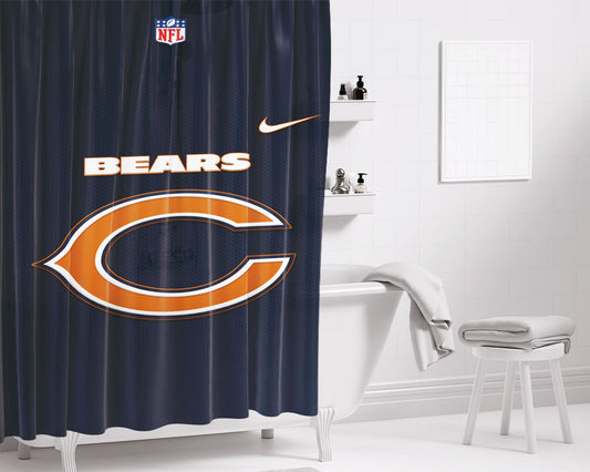Chicago Bears Nfl 3 Bathroom Shower Curtain Fabric Waterproof