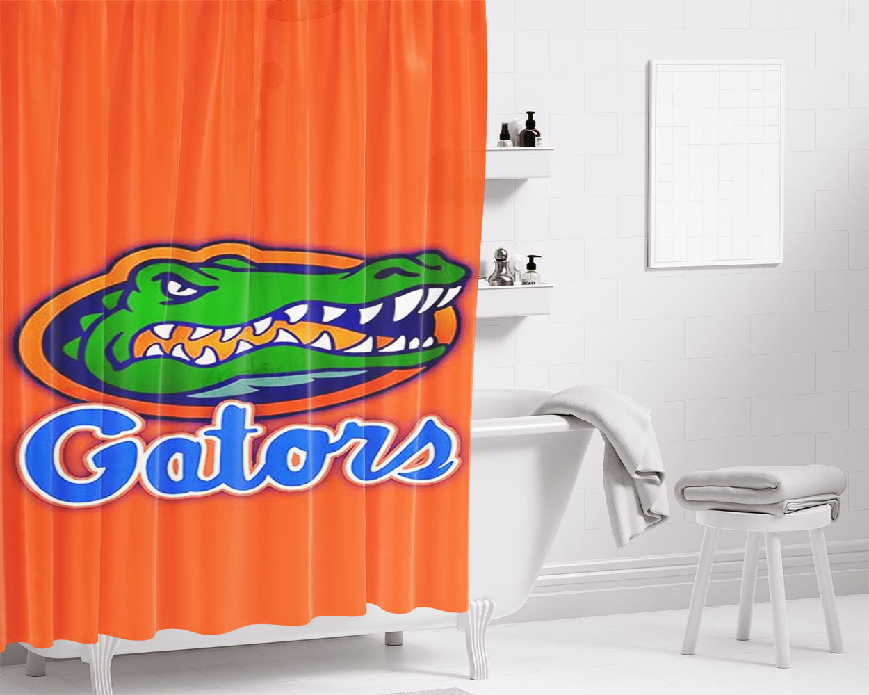 Florida Gators 2 Bathroom Shower Curtain Fabric Waterproof | 66 X 72 Inch