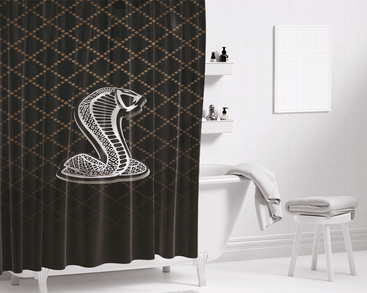 Ford Shelby Cobra Bathroom Shower Curtain Fabric Waterproof | 66 X 72 Inch