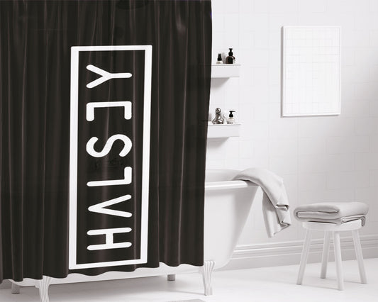 Halsey Logo Bathroom Shower Curtain Fabric Waterproof