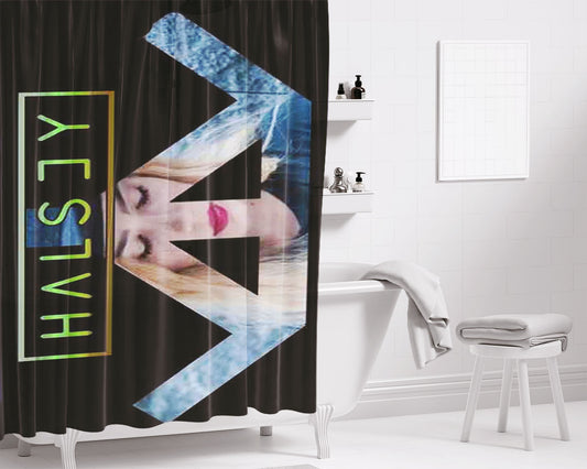 Halsey Photo Shape Bathroom Shower Curtain Fabric Waterproof