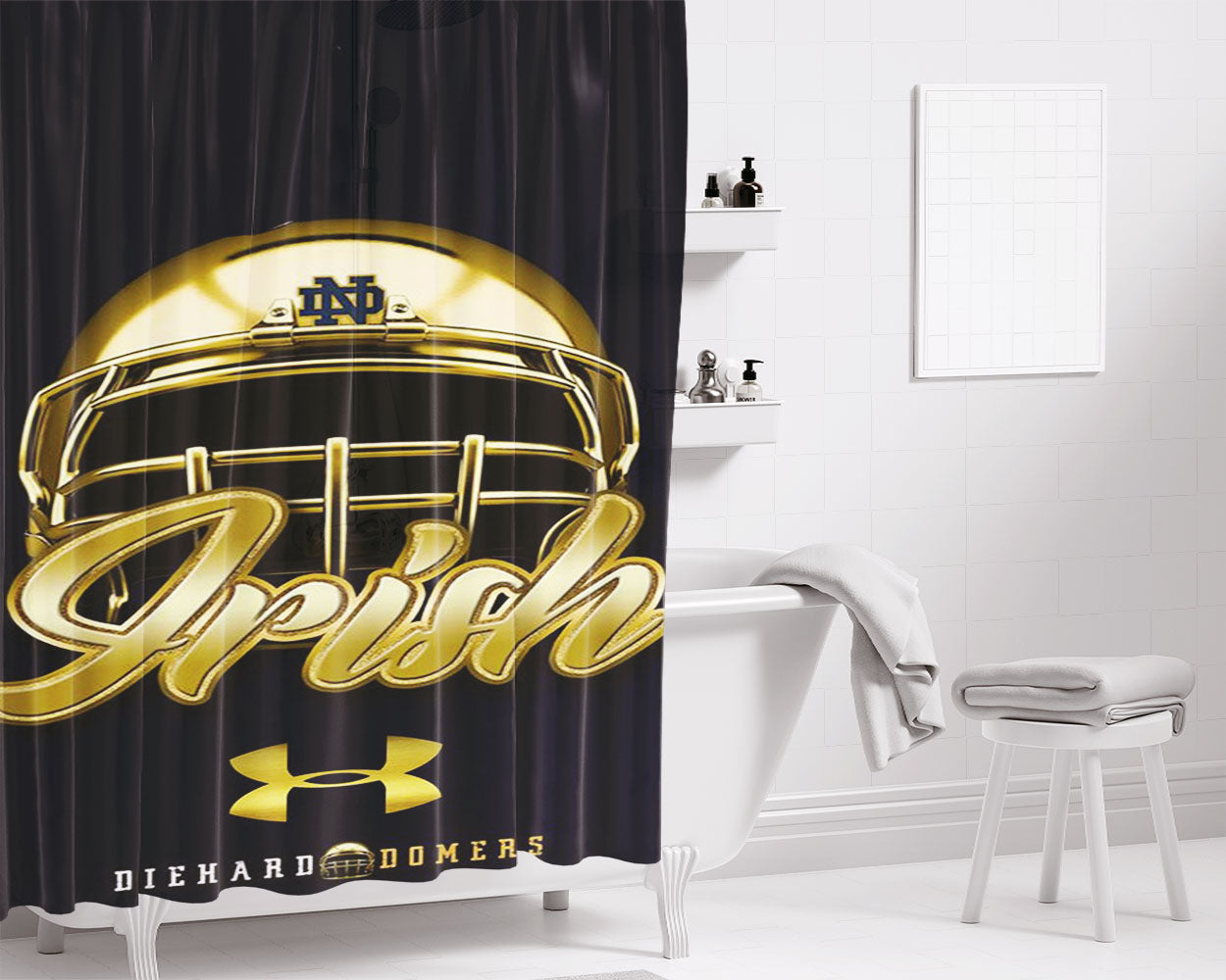 Notre Dame Irish 8 Bathroom Shower Curtain Fabric Waterproof | 66 X 72 Inch
