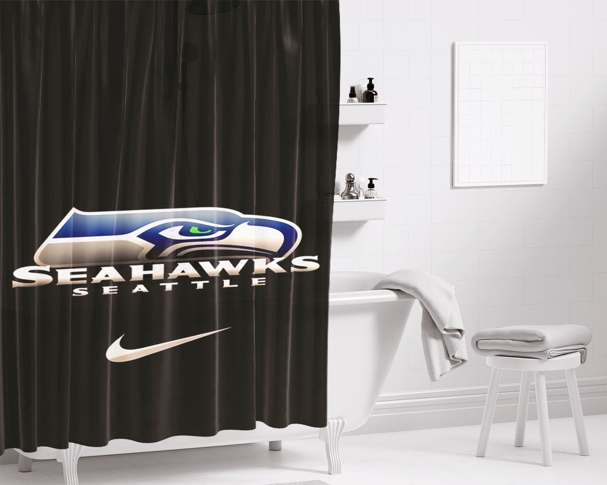Seattle Seahawks Nfl New Bathroom Shower Curtain Fabric Waterproof | 66 X 72 Inch