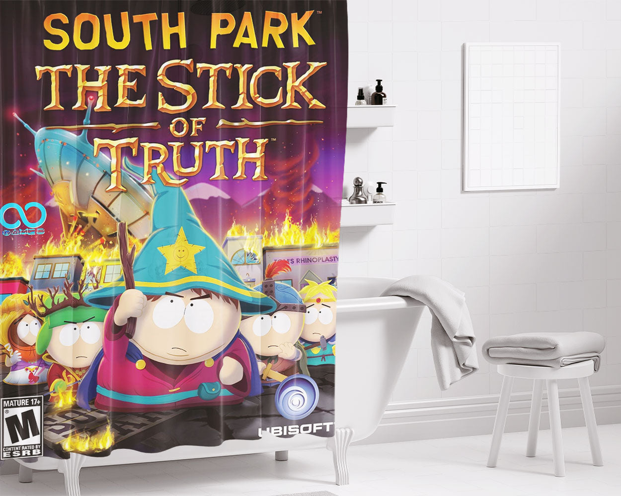 South Park The Stick Of Truth Cover Bathroom Shower Curtain Fabric Waterproof | 66 X 72 Inch