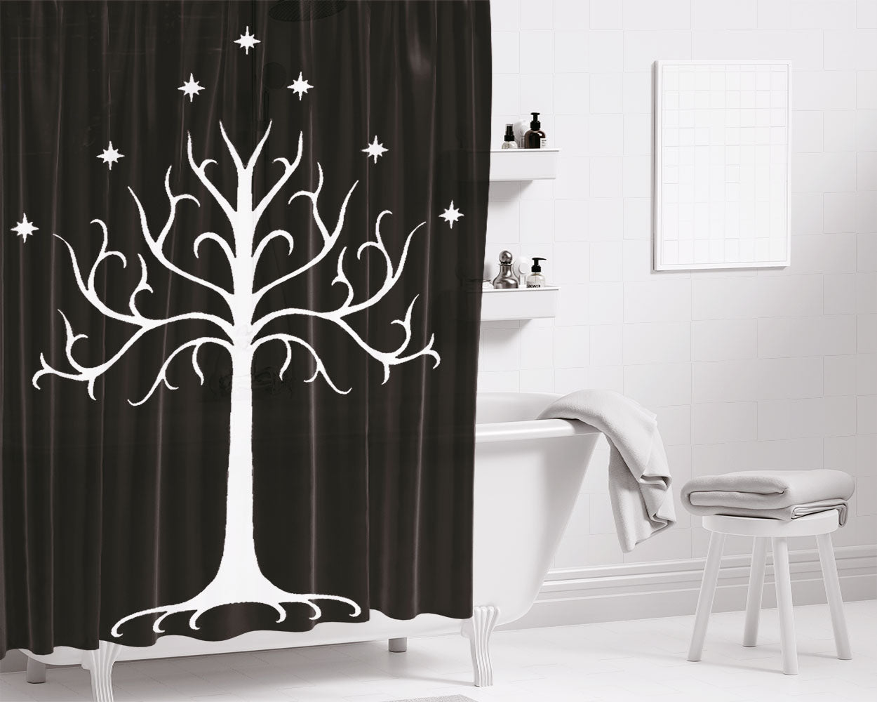 Tree Of Gondor Lord Of The Rings Bathroom Shower Curtain Fabric Waterproof | 66 X 72 Inch