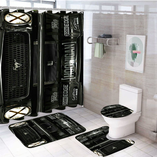 1965 Ford Mustang 4Pcs Bathroom Set Shower Curtain