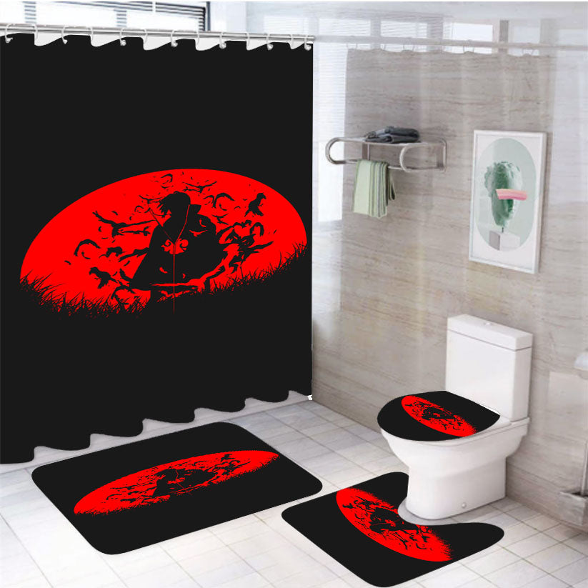Akatsuki Uchiha Itachi 4Pcs Bathroom Set Shower Curtain