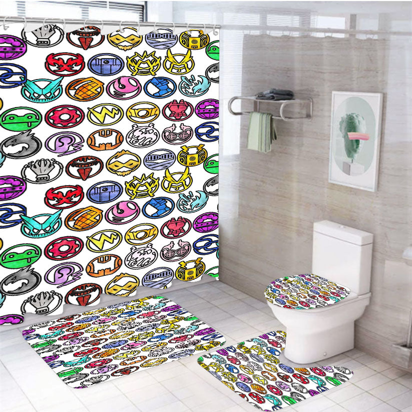 All Boku No Hero Academia Symbol Pattern 4Pcs Bathroom Set Shower Curtain