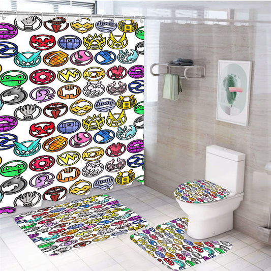 All Boku No Hero Academia Symbol Pattern 4Pcs Bathroom Set Shower Curtain