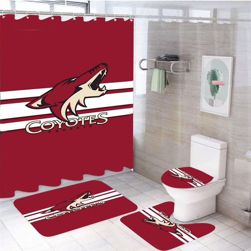 Arizona Coyotes 2 4Pcs Bathroom Set Shower Curtain