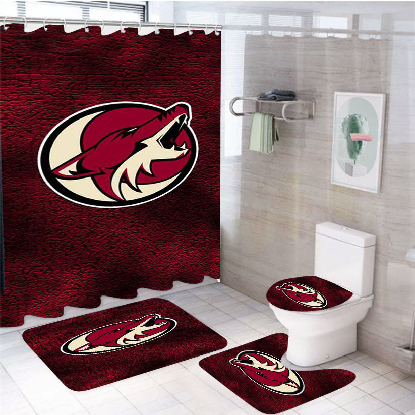 Arizona Coyotes 3 4Pcs Bathroom Set Shower Curtain