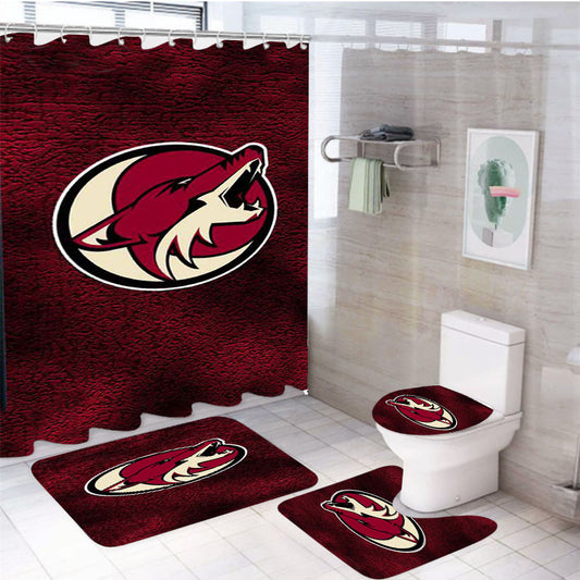 Arizona Coyotes 3 4Pcs Bathroom Set Shower Curtain