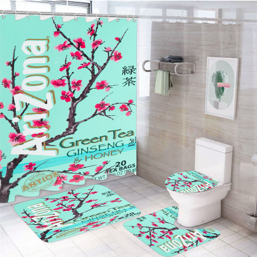 Arizona Green Tea 4Pcs Bathroom Set Shower Curtain