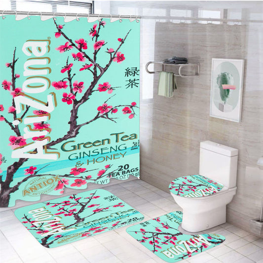 Arizona Green Tea 4Pcs Bathroom Set Shower Curtain