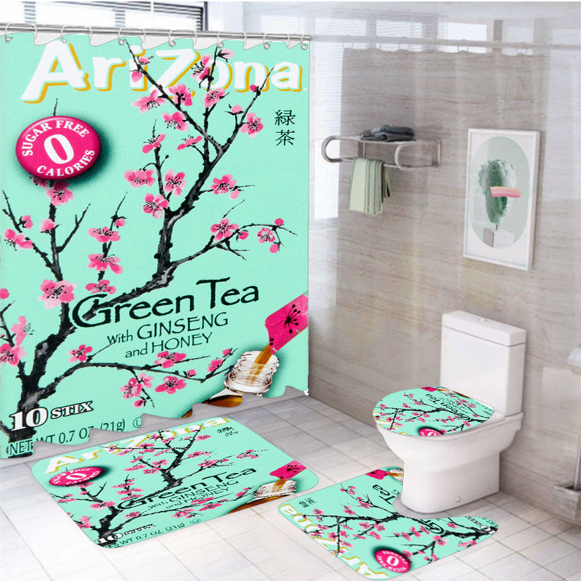 Arizona Green Tea With Ginseng And Honey 4Pcs Bathroom Set Shower Curtain