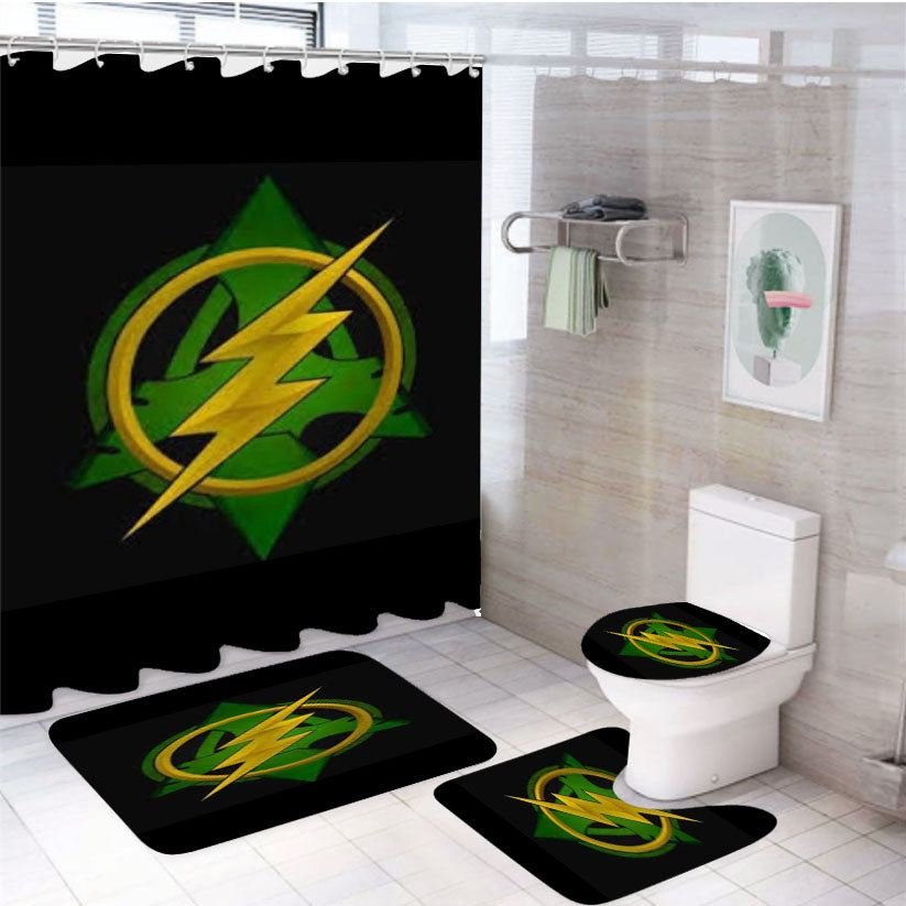 Arrow Vs The Flash Logo 4Pcs Bathroom Set Shower Curtain