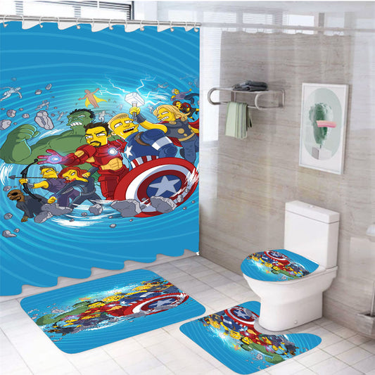 Avenger Age Of Ultron Simpson 4Pcs Bathroom Set Shower Curtain