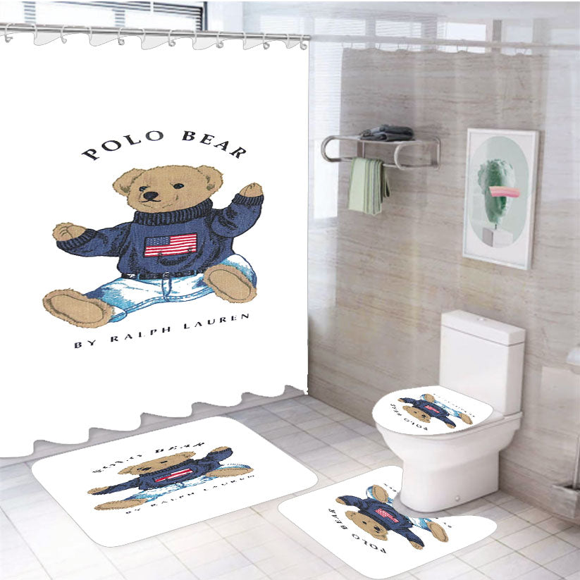 Baby Sweater Polo Bear Ralph Lauren 4Pcs Bathroom Set Shower Curtain