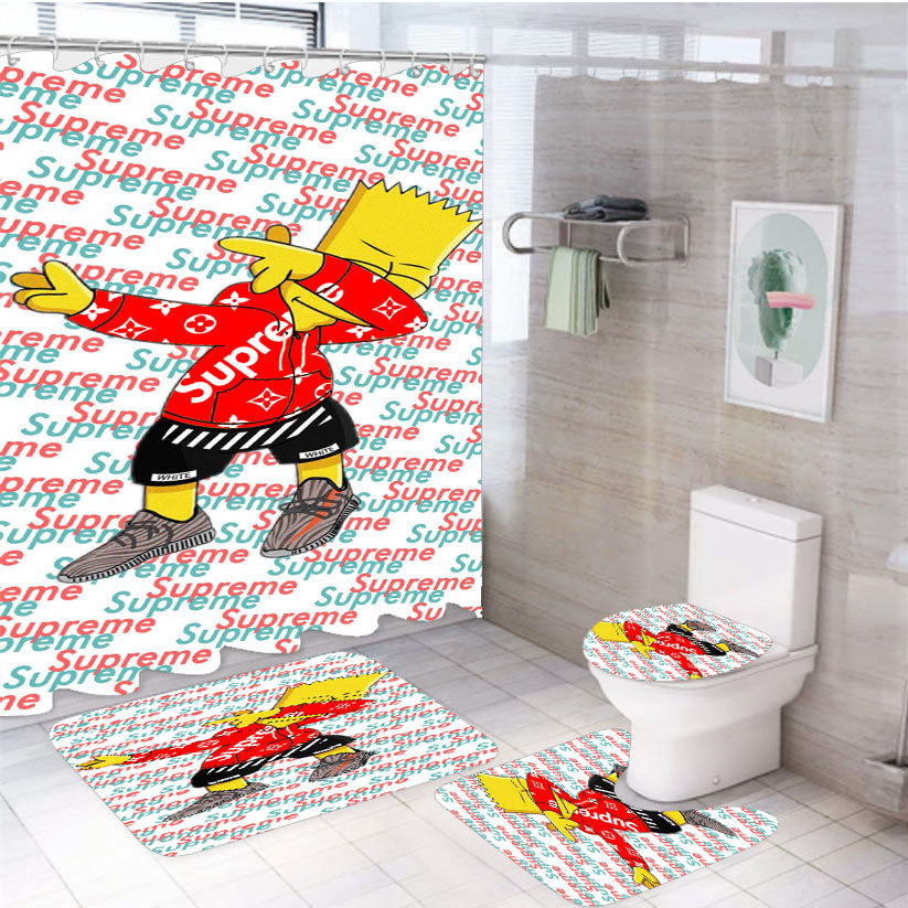 Bart Simpson Dab 4Pcs Bathroom Set Shower Curtain
