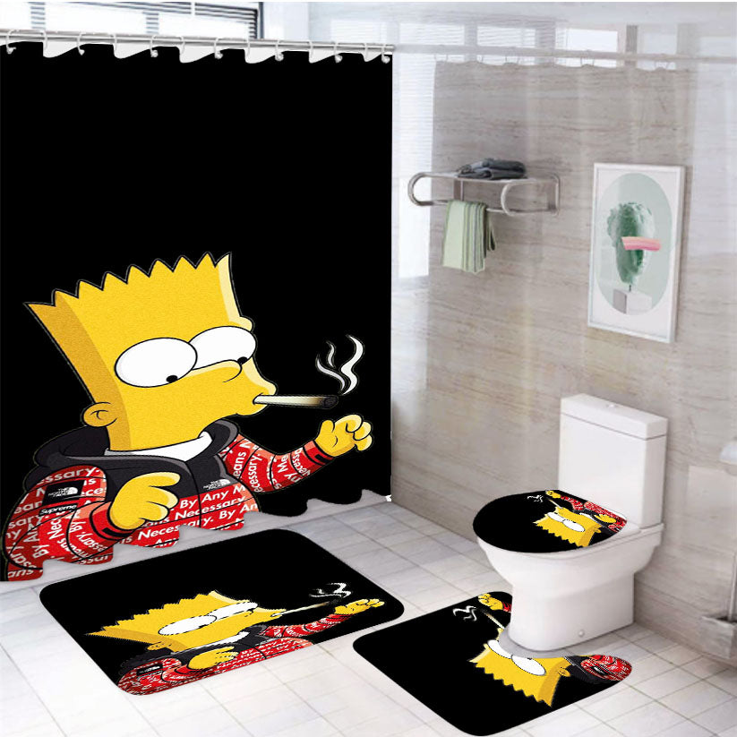 Bart Simpson Simpsons 4Pcs Bathroom Set Shower Curtain