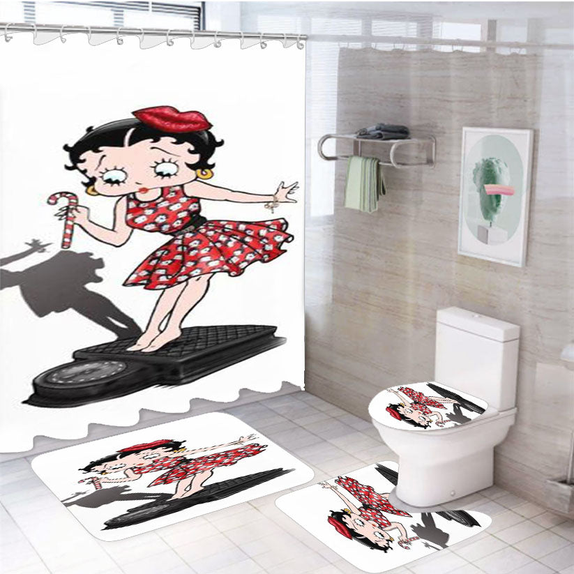 Betty Boop Comic Girl 4 4Pcs Bathroom Set Shower Curtain