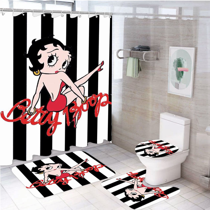Betty Boop Emo S 4Pcs Bathroom Set Shower Curtain