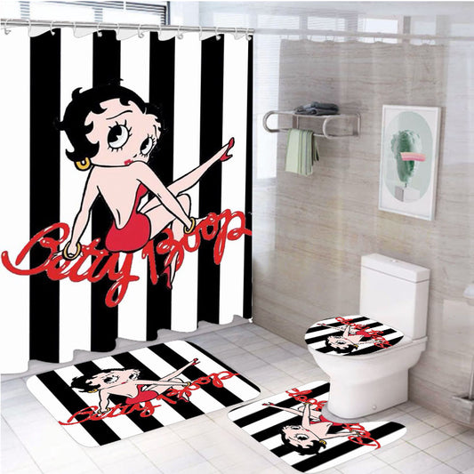 Betty Boop Emo S 4Pcs Bathroom Set Shower Curtain