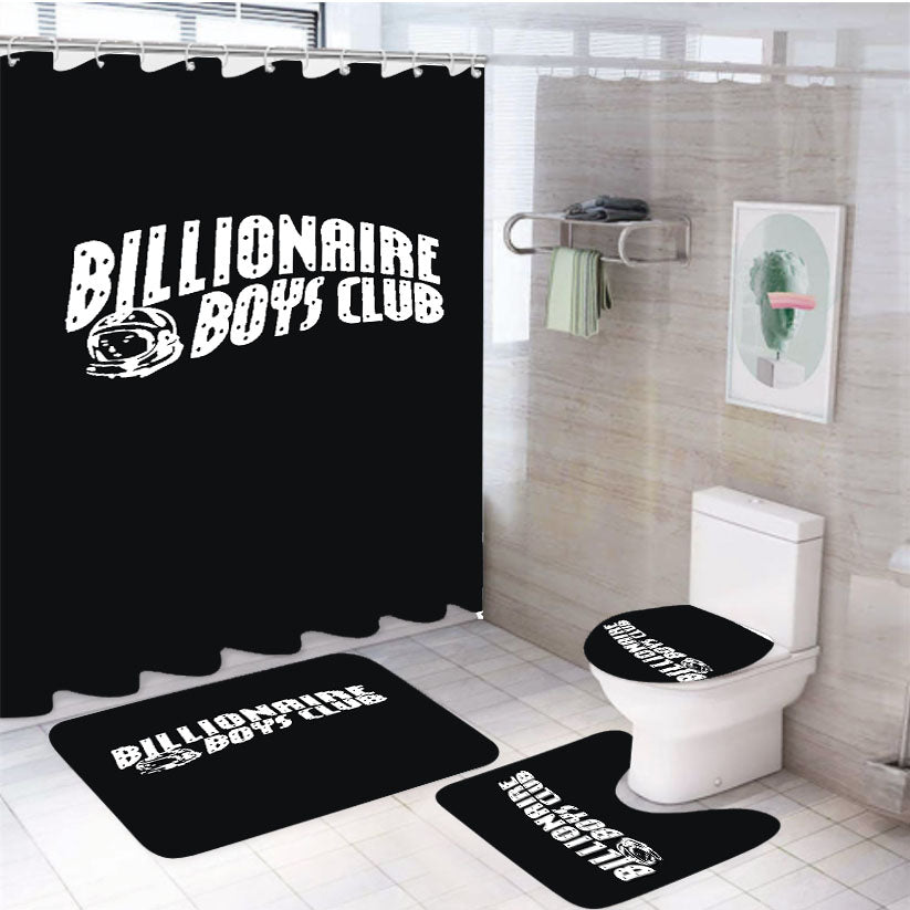 Billionaire Boys Club White Black Logo 4Pcs Bathroom Set Shower Curtain