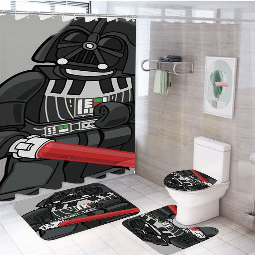Block Star Wars Darth Vader 4Pcs Bathroom Set Shower Curtain