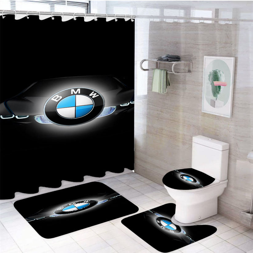 Bmw Car And Logo 4Pcs Bathroom Set Shower Curtain