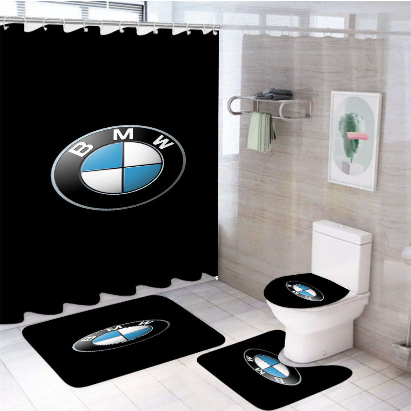 Bmw Logo 4Pcs Bathroom Set Shower Curtain