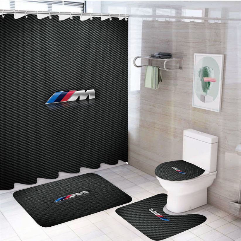 Bmw M Series Logo 4Pcs Bathroom Set Shower Curtain