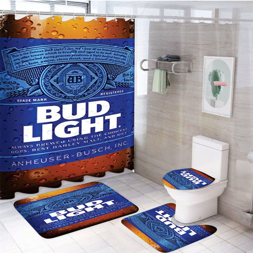 Bud Light 4Pcs Bathroom Set Shower Curtain