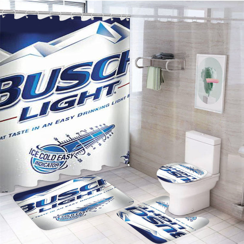 Busch Light Beer 4Pcs Bathroom Set Shower Curtain