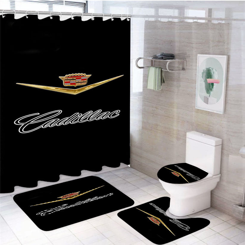 Cadillac Old Logo 4Pcs Bathroom Set Shower Curtain
