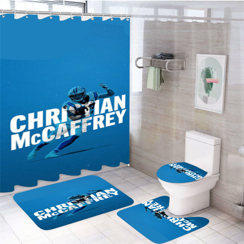 Christian Mccaffrey Carolina Panthers 4Pcs Bathroom Set Shower Curtain