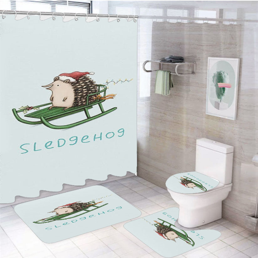 Christmas Jumper Pattern Gingerbread Man 4Pcs Bathroom Set Shower Curtain