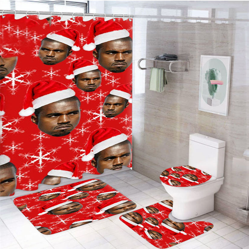 Christmas Kanye 4Pcs Bathroom Set Shower Curtain