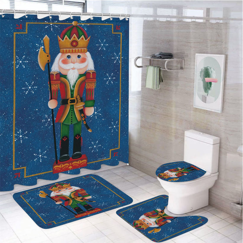 Christmas Nutcracker 4Pcs Bathroom Set Shower Curtain