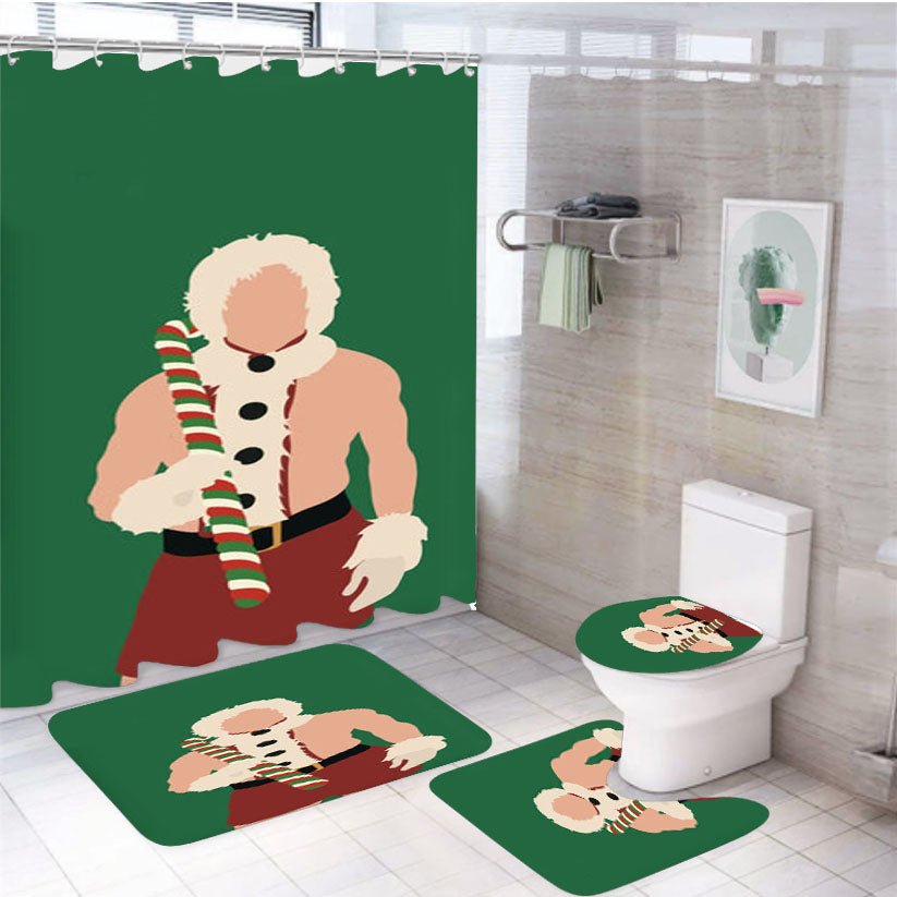 Christmas Schmidt 4Pcs Bathroom Set Shower Curtain